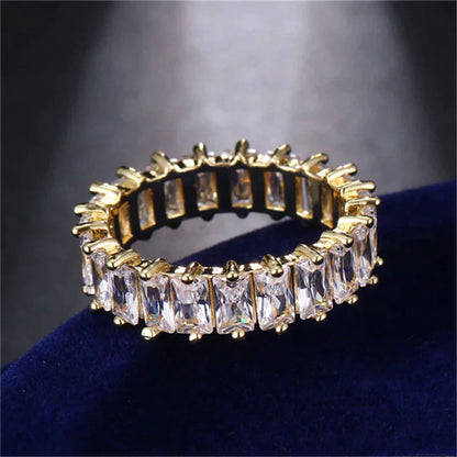 Luxury Zirconia Ring In Gold And Silver