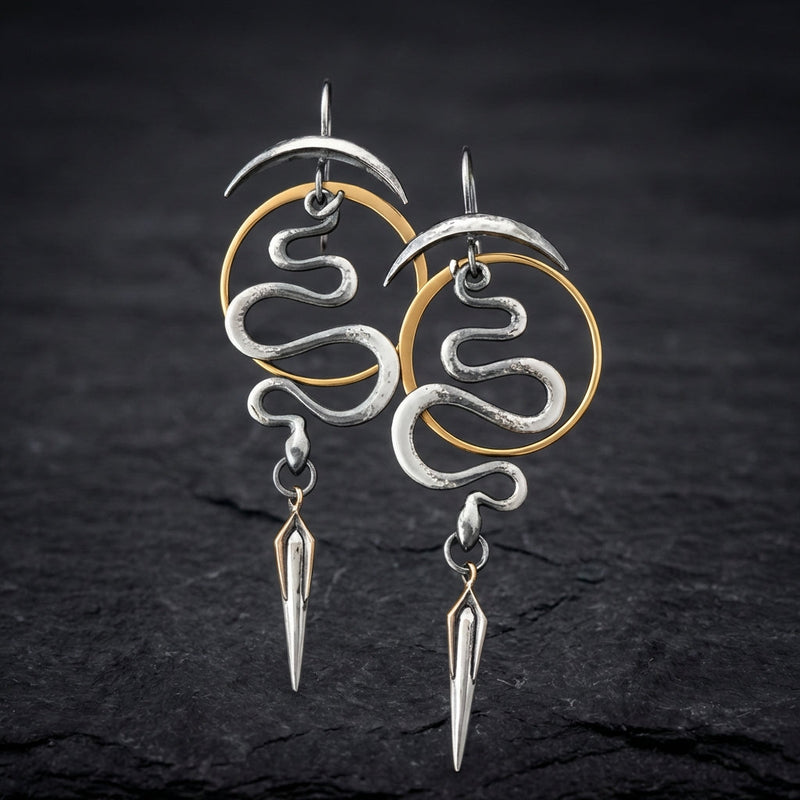 Irregular Geometric Spiral Earrings Serpentine