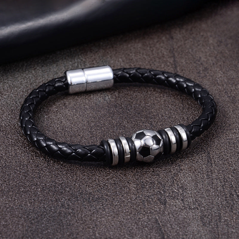 Leather Soccer Bracelet