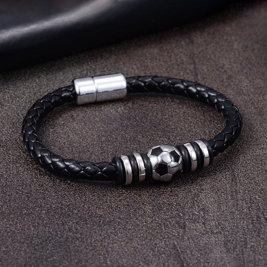 Leather Soccer Bracelet