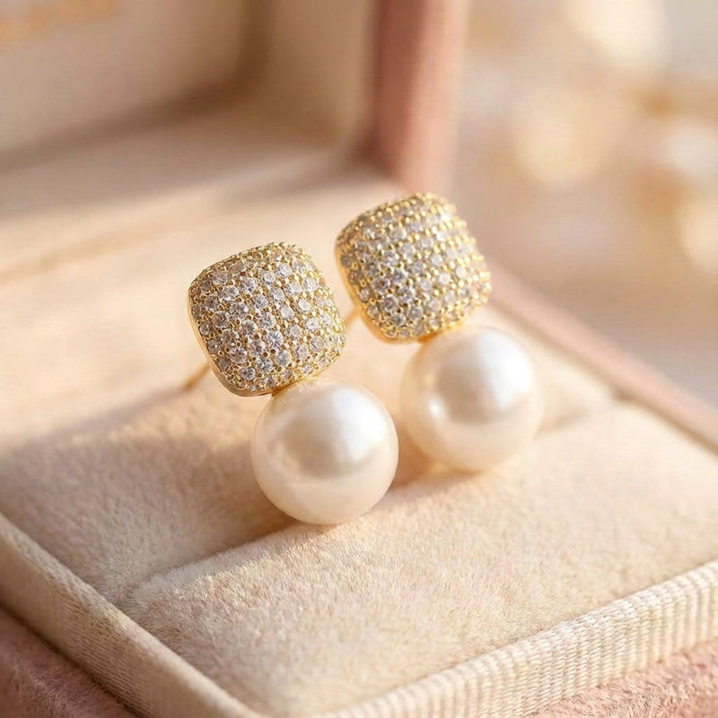 Luxury Shiny Pearl Stud Earrings