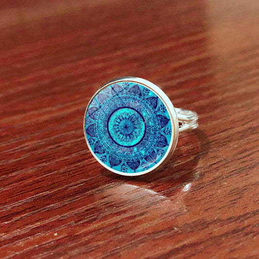 Mandala Turquoise Ring