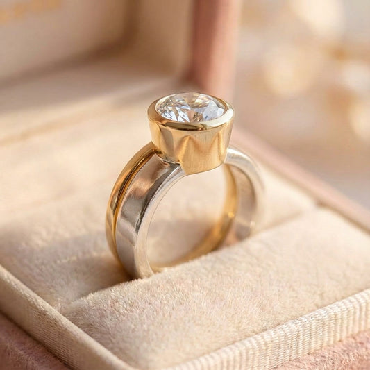 Minimalist Crystal Gold Ring