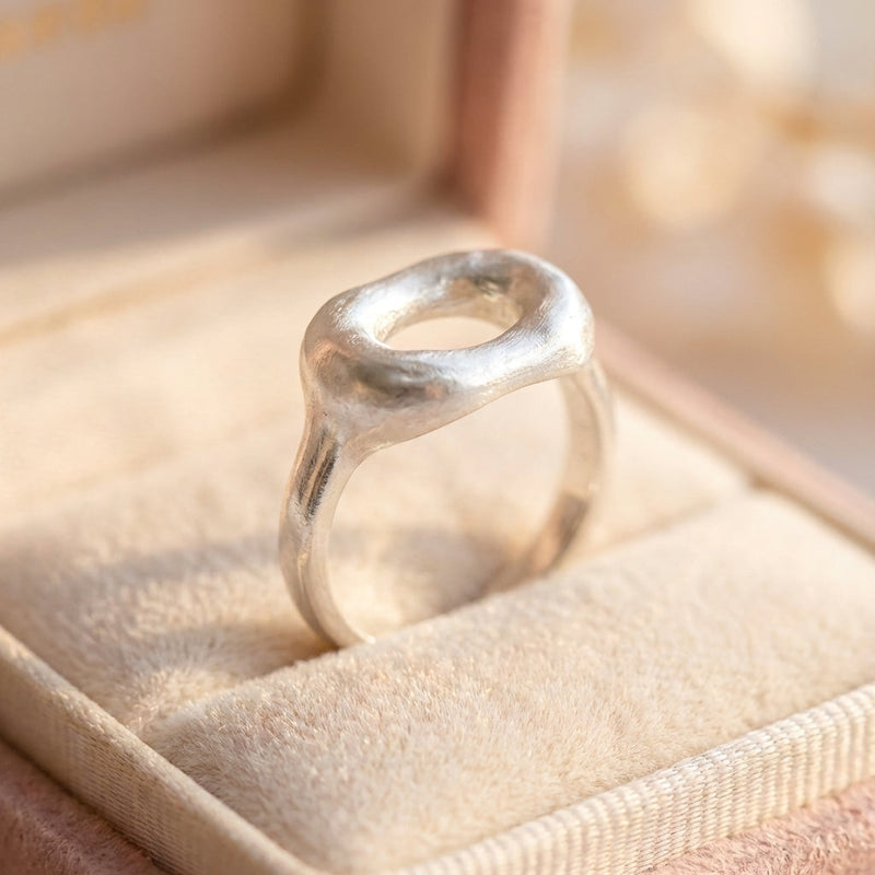 Minimalist Geometric Silver Ring