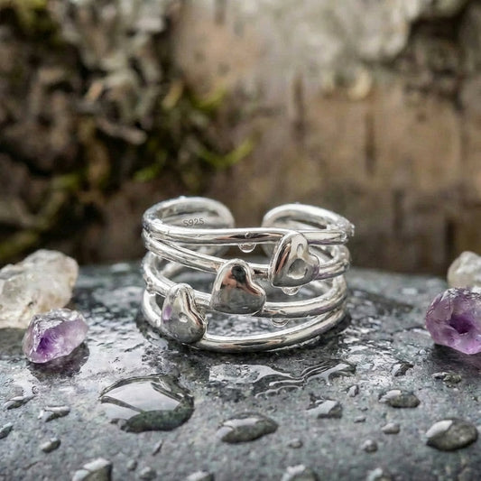 Minimalist Heart Silver Ring