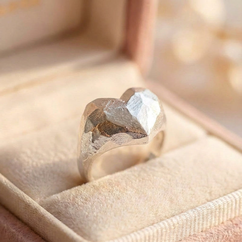 Minimalist Silver Heart Ring