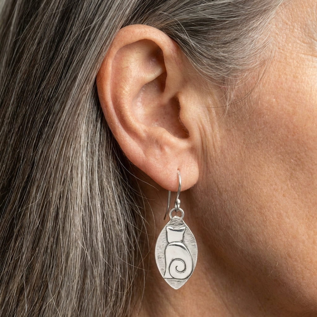 Minimalist Silver Spiral Earrings