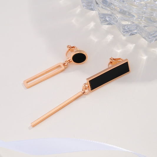 Modern Black Onyx Earrings