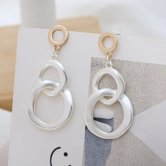 Modern Circle Drop Earrings