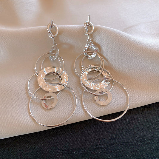 Modern Layered Circle Earrings
