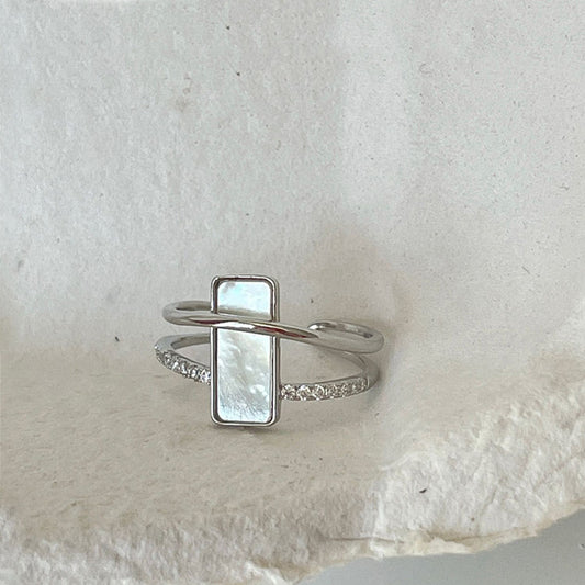 Modern Mother Of Pearl Ring