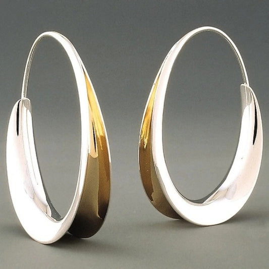 Modern Two Tone Earrings