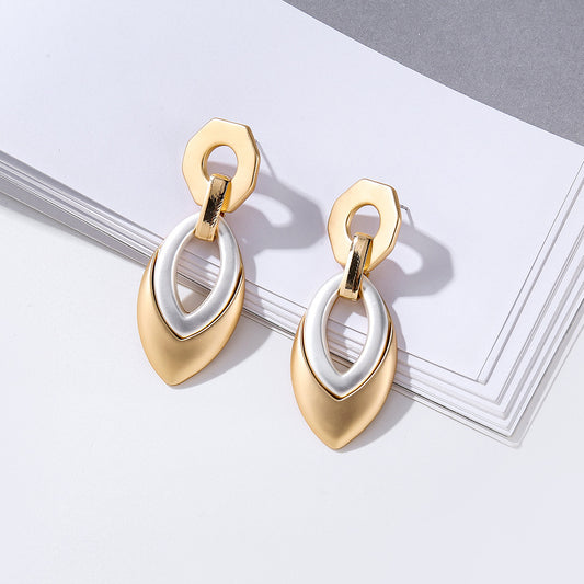 Modern Two Tone Earrings