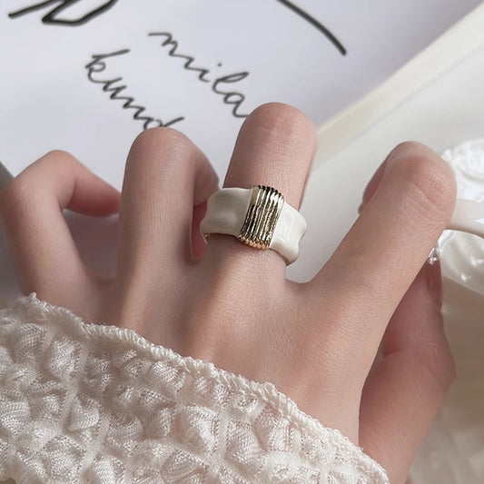 Modern White Ceramic Ring