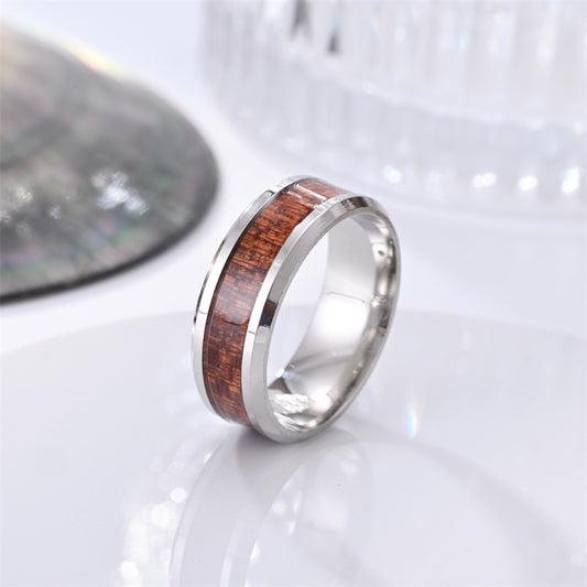 Modern Wood Inlay Ring