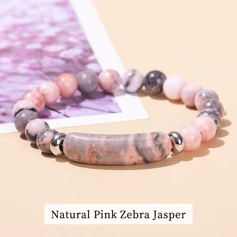 Natural Pink Zebra Jasper Bracelet