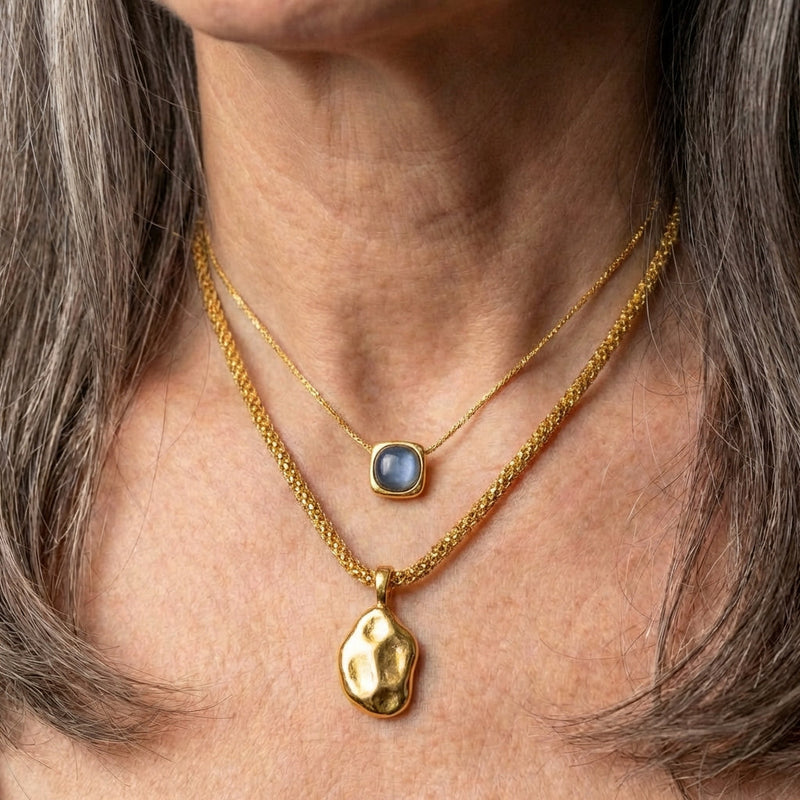 Natural Stone Double Layer Necklace