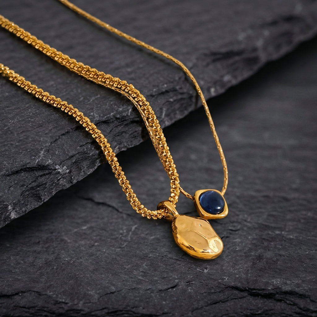 Natural Stone Double Layer Necklace