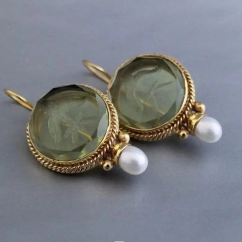 Elegant Blue Floral Gemstone Earrings