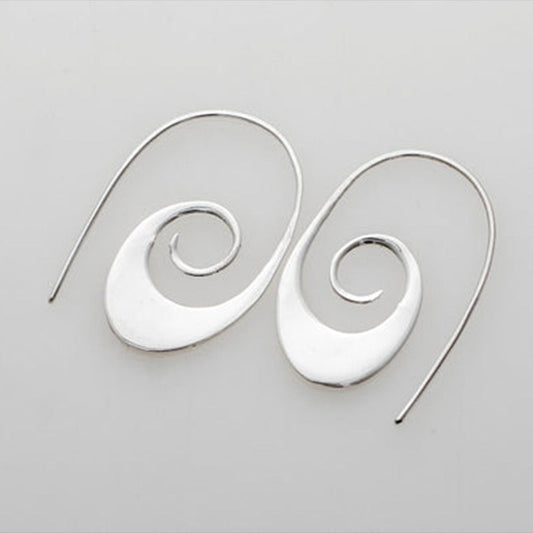 Elegant Swirlstream Silver Drops Earrings