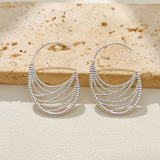 Vintage Silver Hollow Crest Earrings