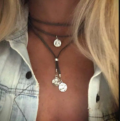 Elegant Silver Eclipse Layered Necklace