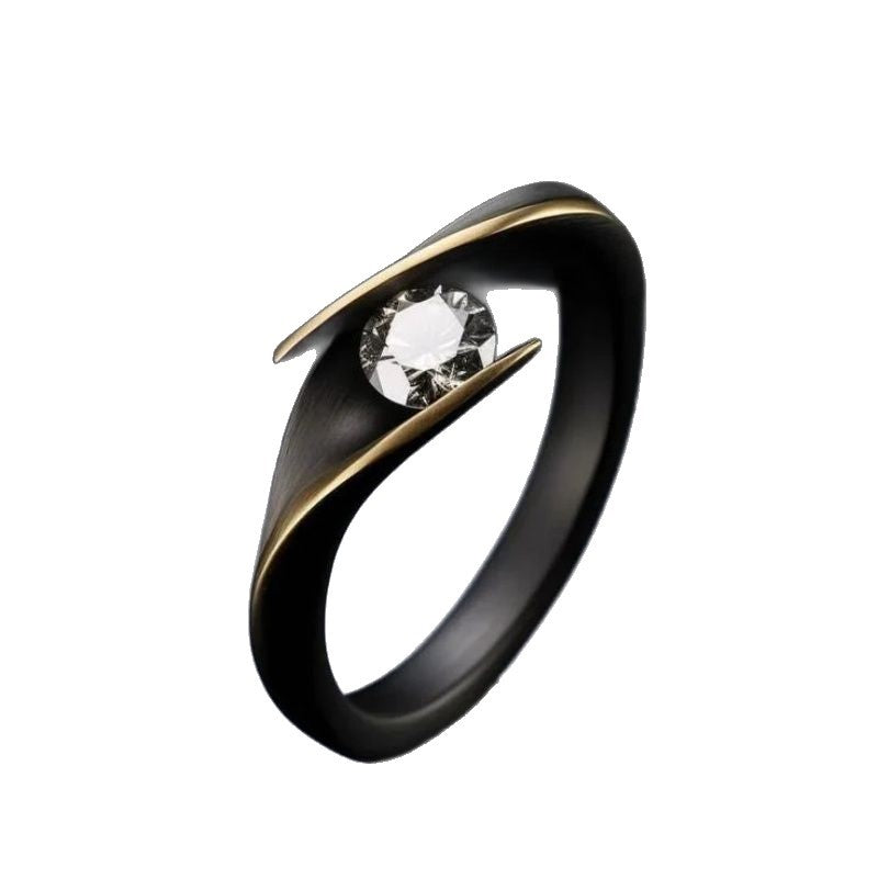 Elegant Black Tension Set Ring