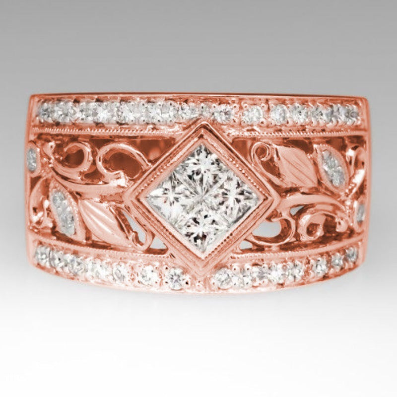 Vintage Rose Flower Hollow Ring