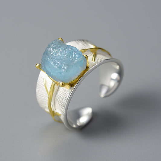 Vintage Turquoise Silver & Gold Ring