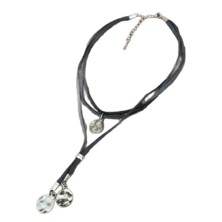 Elegant Silver Eclipse Layered Necklace