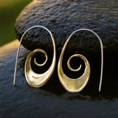 Elegant Swirlstream Silver Drops Earrings