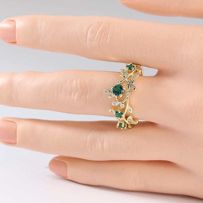 Emerald Garden Vine Ring