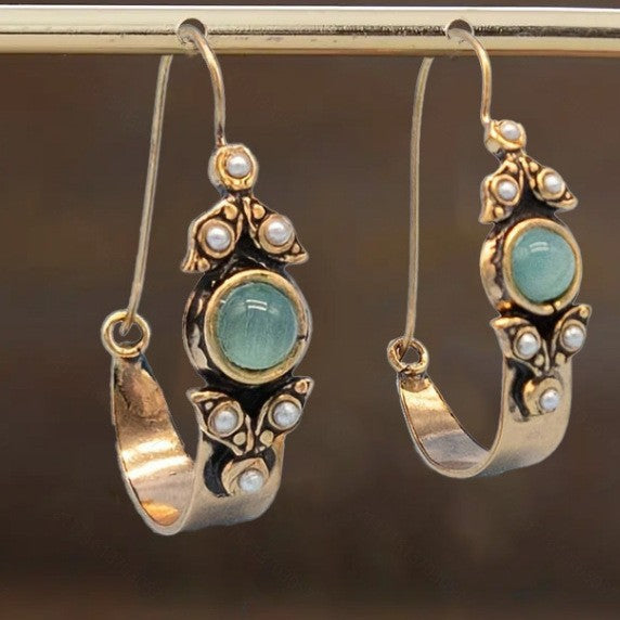 Elegant Turquoise Petal Drop Earrings