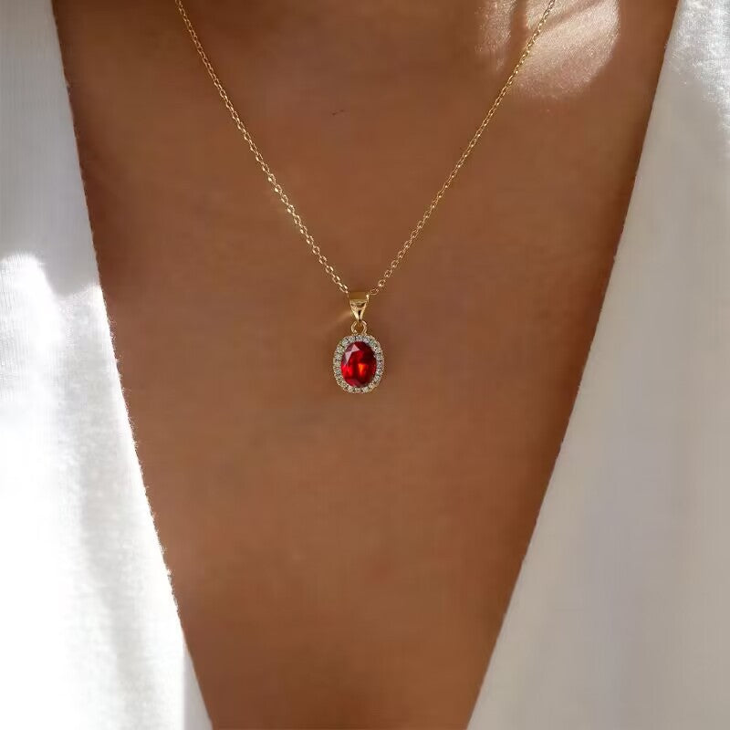 Elegant Emerald Halo Pendant Necklace