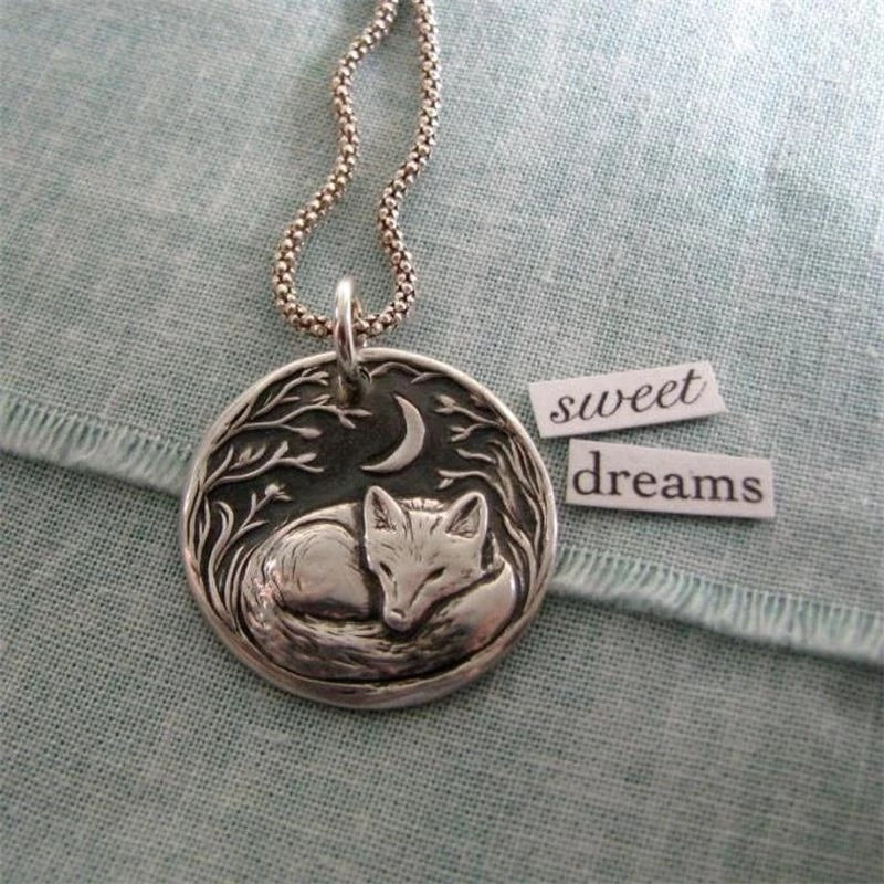 Vintage Crescent Night Whisper Necklace
