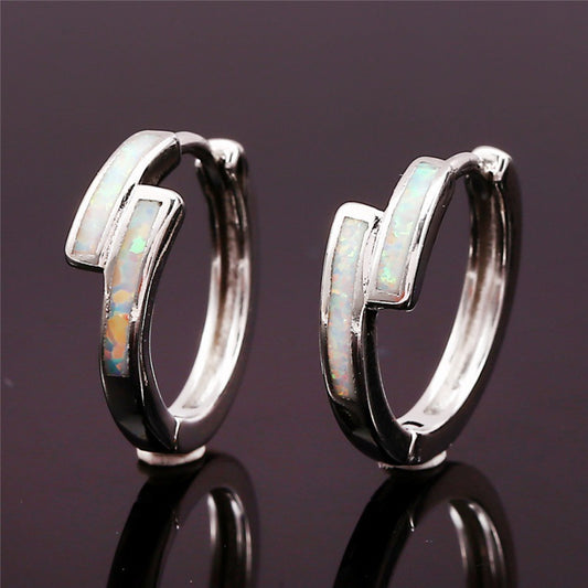 Opal Hoop Earrings