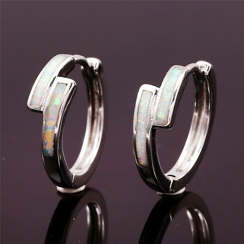 Opal Hoop Earrings