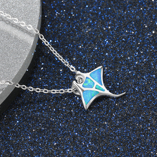 Opal Manta Ray Necklace