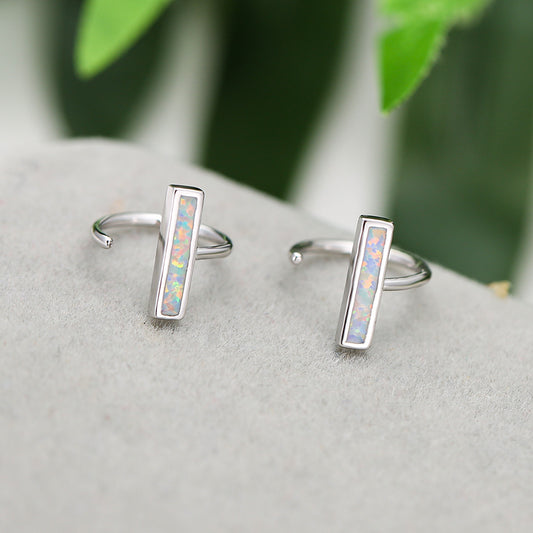 Opal Rectangle Earrings
