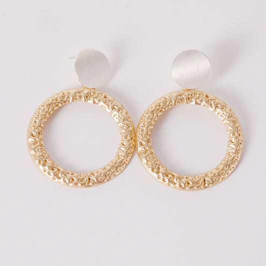 Ornate Gold Circle Earrings