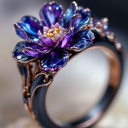 Violet Exotic Blossom Ring