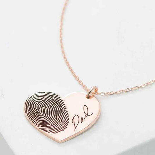 Personalized Fingerprint Heart Necklace