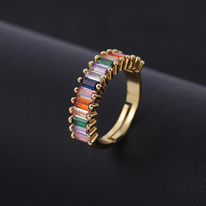 Rainbow Baguette Ring