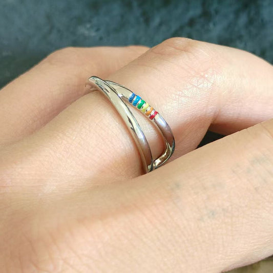 Rainbow Crystal Ring