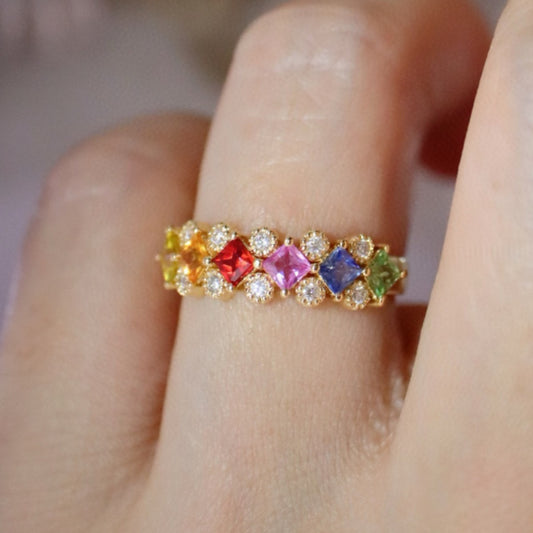 Rainbow Gemstone Ring