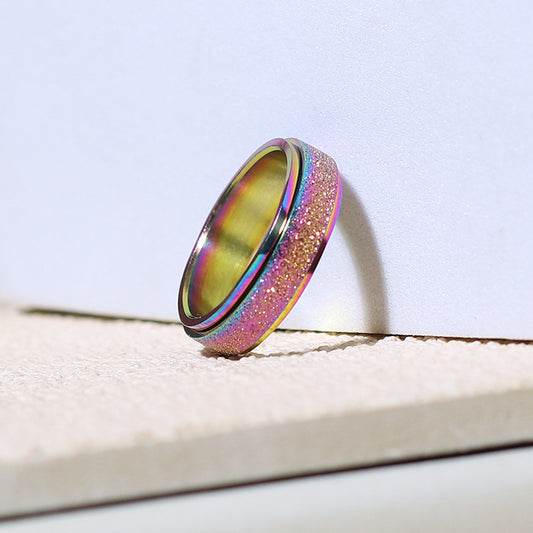 Rainbow Glitter Ring