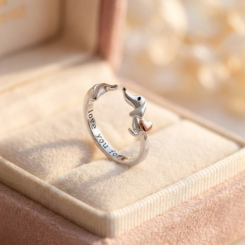 Romantic Elephant Heart Ring