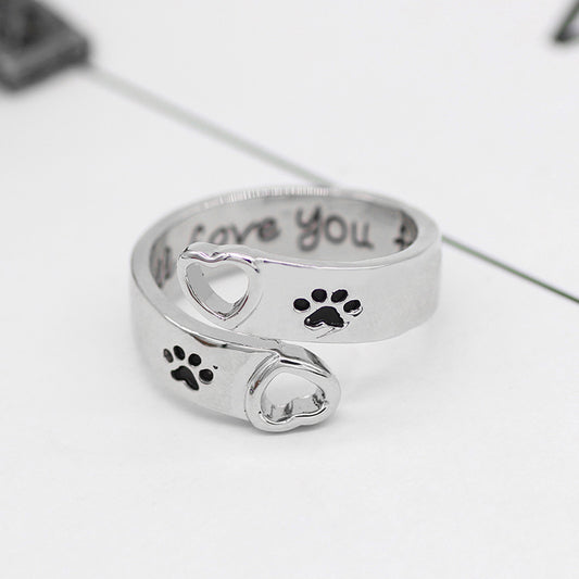 Romantic Paw Print Ring