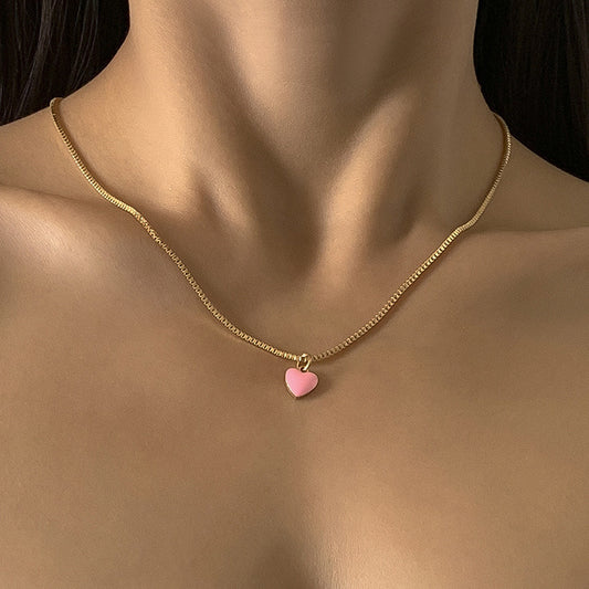 Romantic Pink Heart Necklace