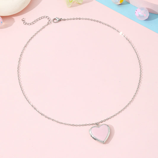 Romantic Pink Heart Necklace